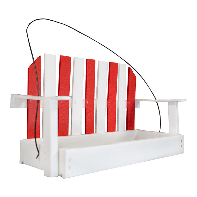 Amish Made Recycled Plastic Swing Seed Feeder, Red & White