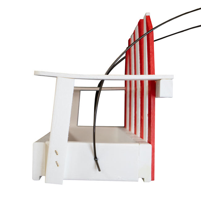 Amish Made Recycled Plastic Swing Seed Feeder, Red & White