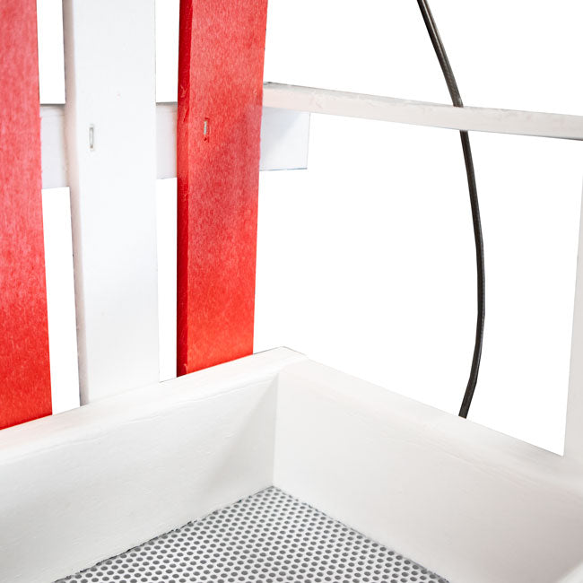 Amish Made Recycled Plastic Swing Seed Feeder, Red & White