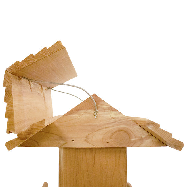 Amish Made Cedar Large Hopper Feeder with Suet Cages