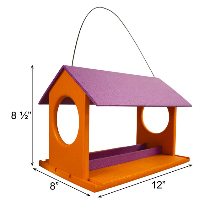 Amish Made Recycled Plastic Fly-Through Feeder, Pur/Org