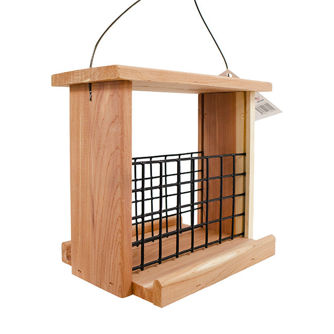 Amish Made Cedar Large Seed or Suet Cake Feeder