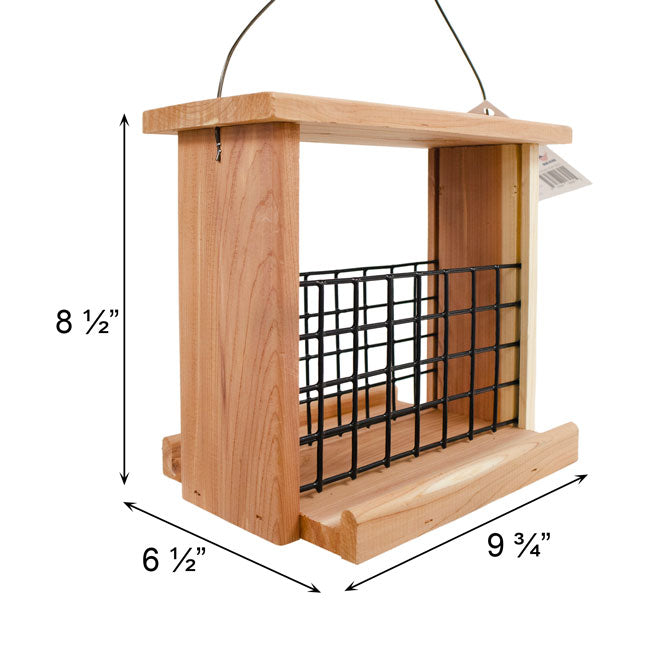 Amish Made Cedar Large Seed or Suet Cake Feeder