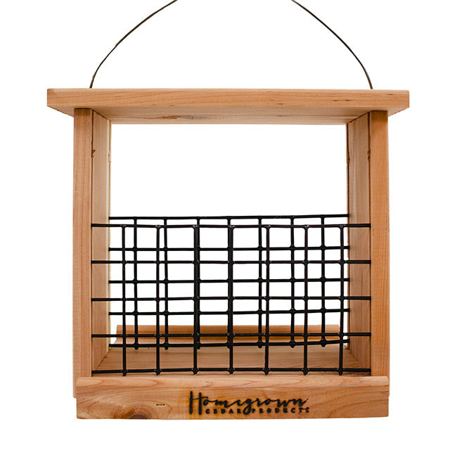 Amish Made Cedar Large Seed or Suet Cake Feeder