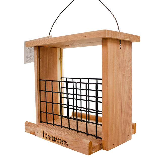 Amish Made Cedar Large Seed or Suet Cake Feeder