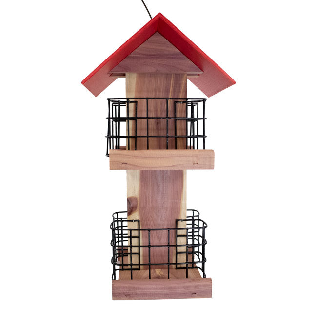 Amish Made Cedar and Recycled Plastic Quad Suet Cake Tower