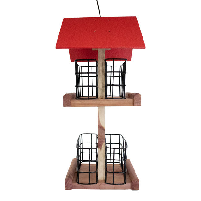Amish Made Cedar and Recycled Plastic Quad Suet Cake Tower