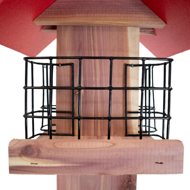 Amish Made Cedar and Recycled Plastic Quad Suet Cake Tower